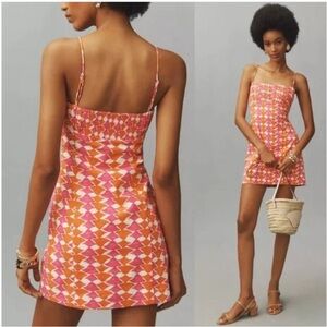 Anthropologie Maeve The Ophelia Sleeveless Linen Slim Mini Dress Sz 4 stretchy